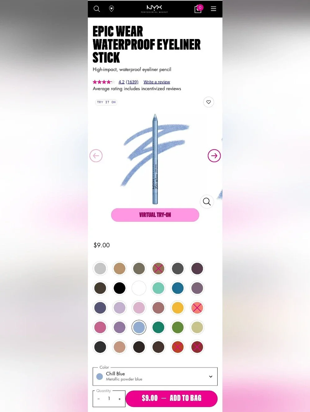 4 NYX Epic Wear Waterproof Eyeliner Stick